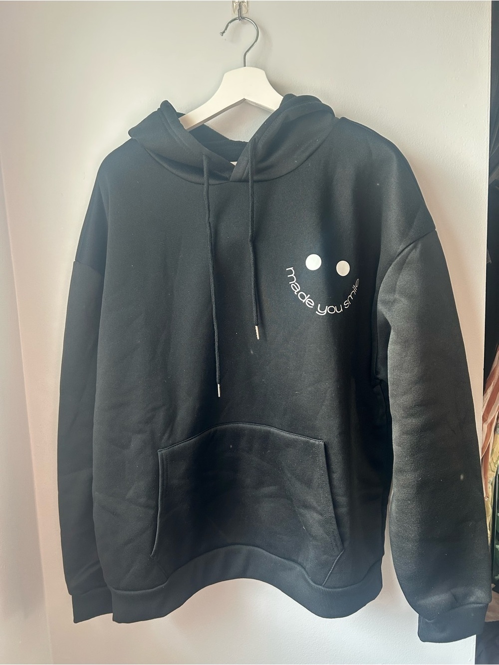 NWOT Made You Smile Black Hoodie Sweatshirt